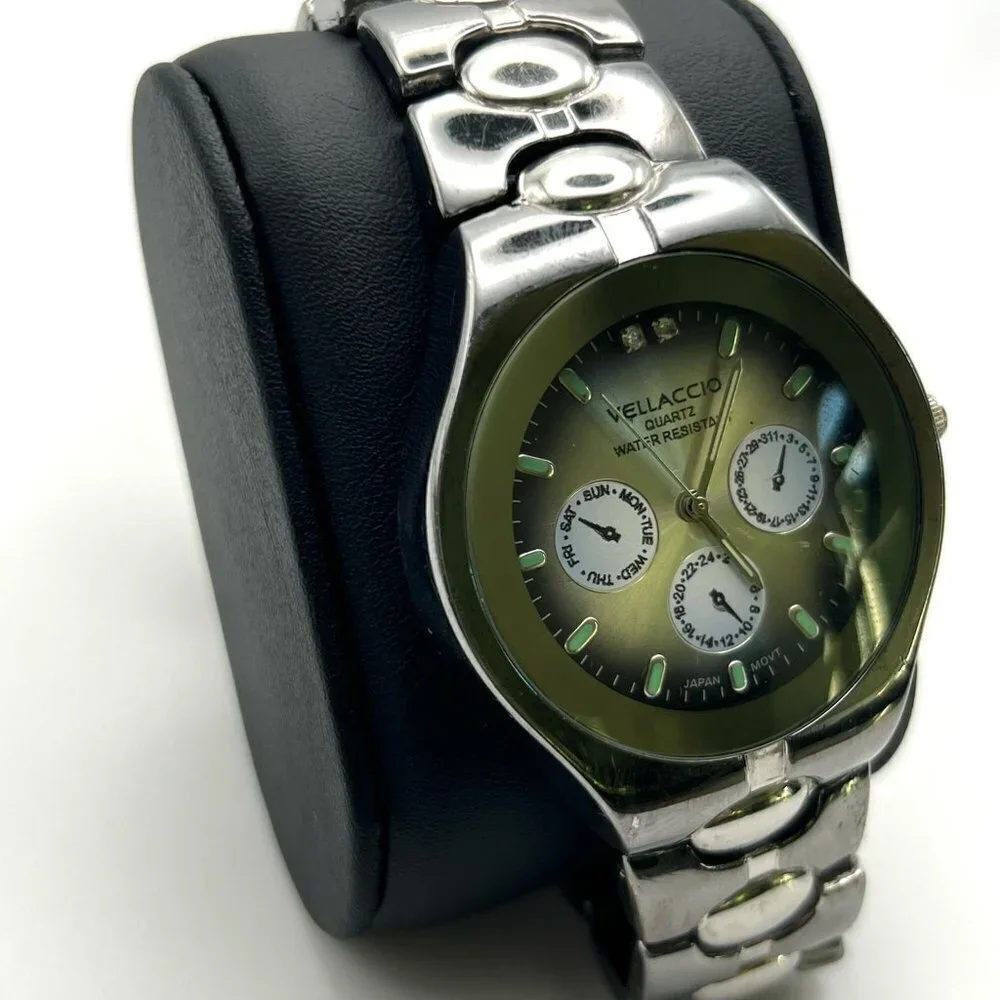 Working Vellaccio Round Silver Green Men's Watch